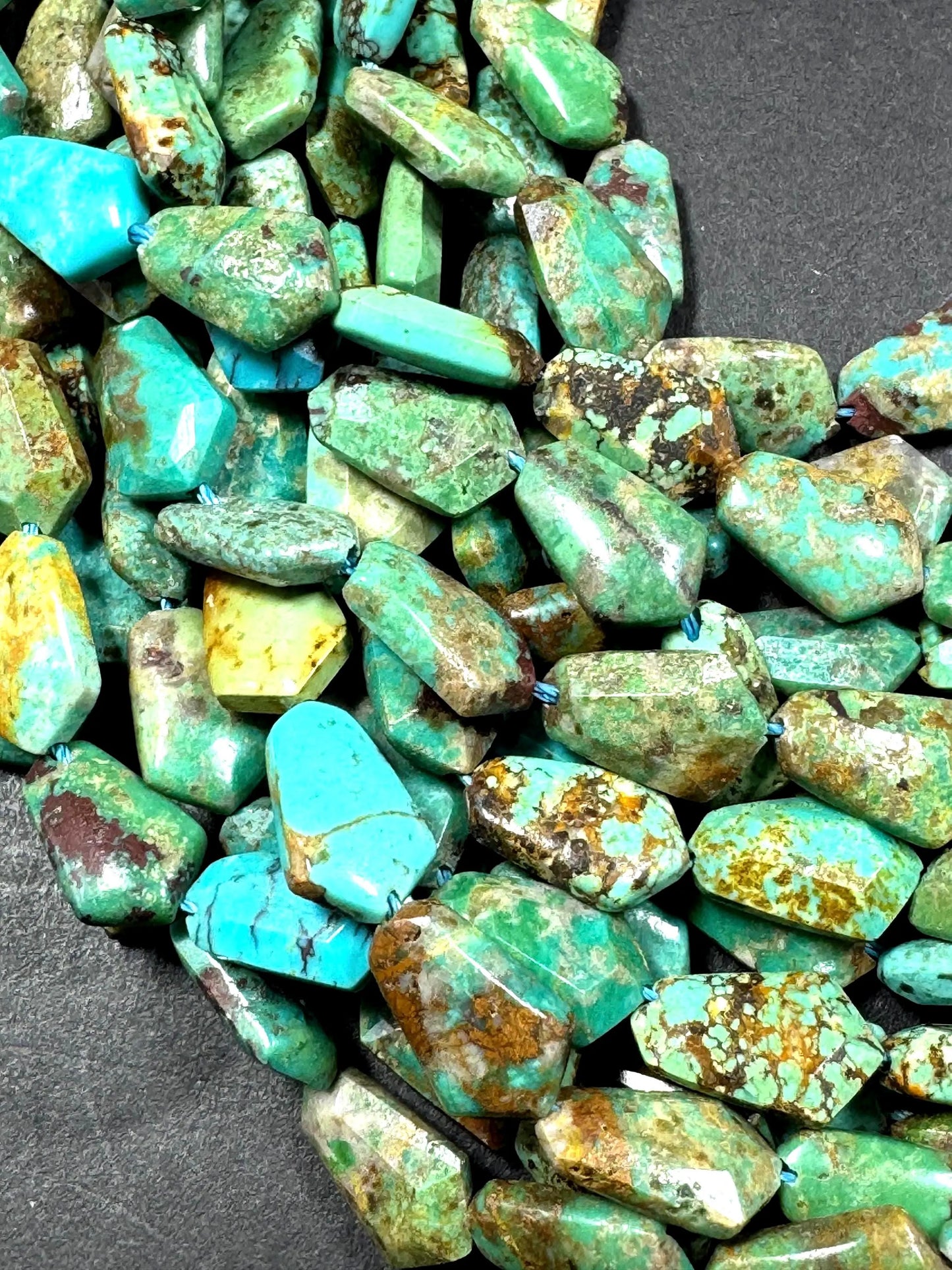 100% Natural turquoise gemstone bead . Teardrop shape . gorgeous natural turquoise blue color . excellent quality. full strand 15