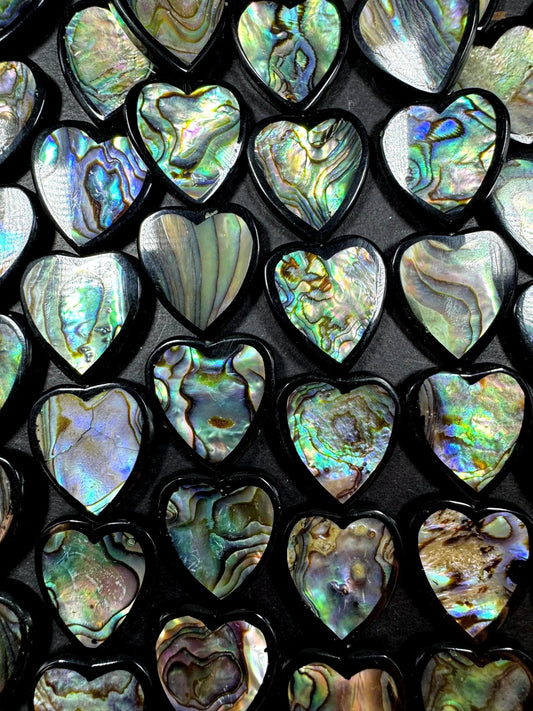 Natural abalone shell beads . Beautiful heart shape 20mm  gorgeous natural color . excellent quality . abalone beads