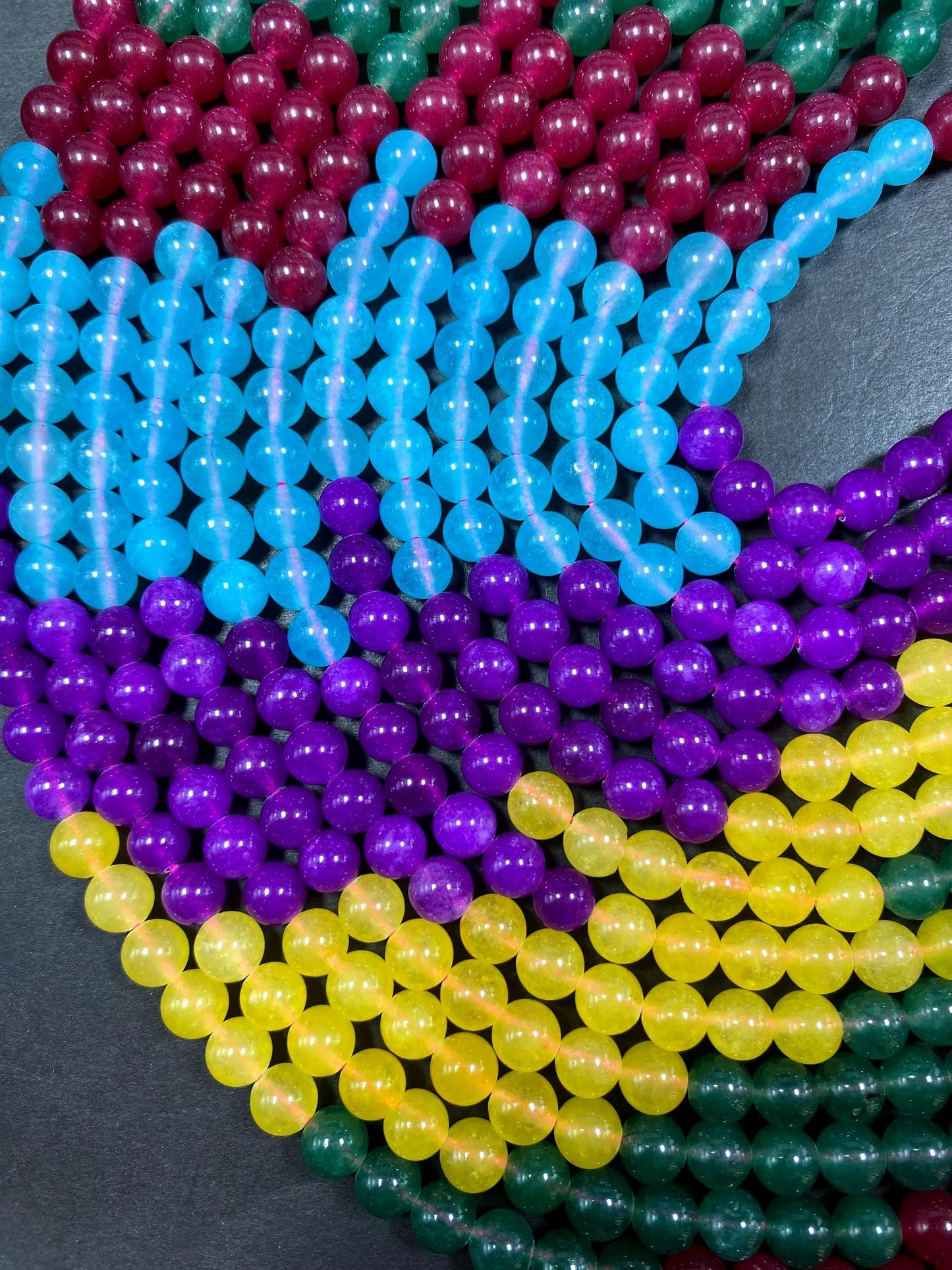 Multi-Color Jade Gemstone Bead,  Gorgeous 8mm Round shape Jade Gemstone Beads, Great Quality Full Strand 15.5"