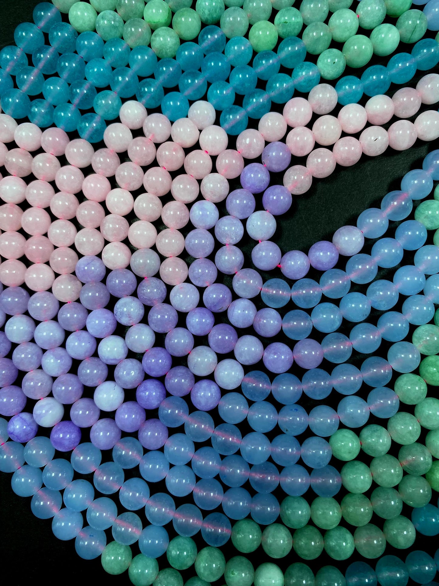 Multi-Color Jade Gemstone Bead,  Gorgeous 8mm Round shape Jade Gemstone Beads, Great Quality Full Strand 15.5"