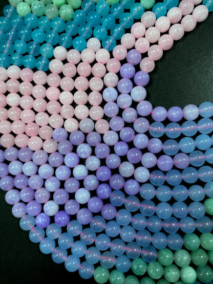 Multi-Color Jade Gemstone Bead,  Gorgeous 8mm Round shape Jade Gemstone Beads, Great Quality Full Strand 15.5"