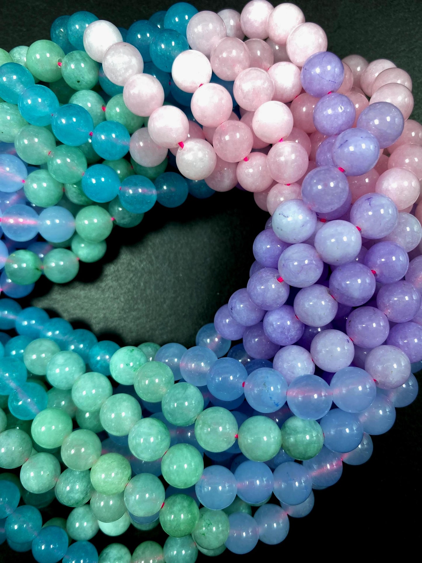 Multi-Color Jade Gemstone Bead,  Gorgeous 8mm Round shape Jade Gemstone Beads, Great Quality Full Strand 15.5"