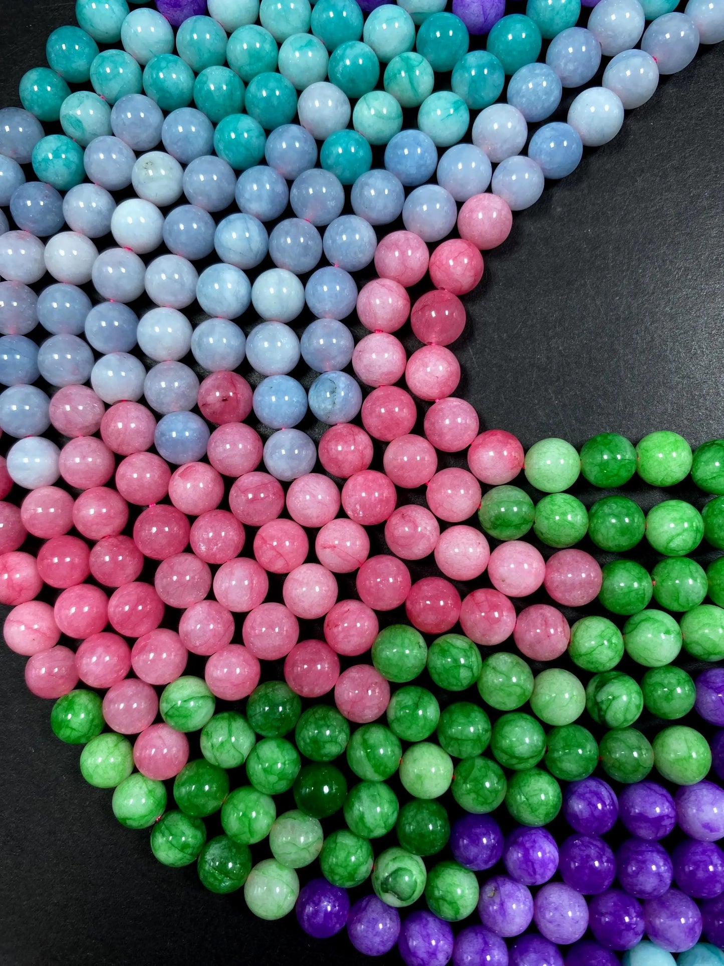 Multi-Color Jade Gemstone Bead,  Gorgeous 8mm Round shape Jade Gemstone Beads, Great Quality Full Strand 15.5"