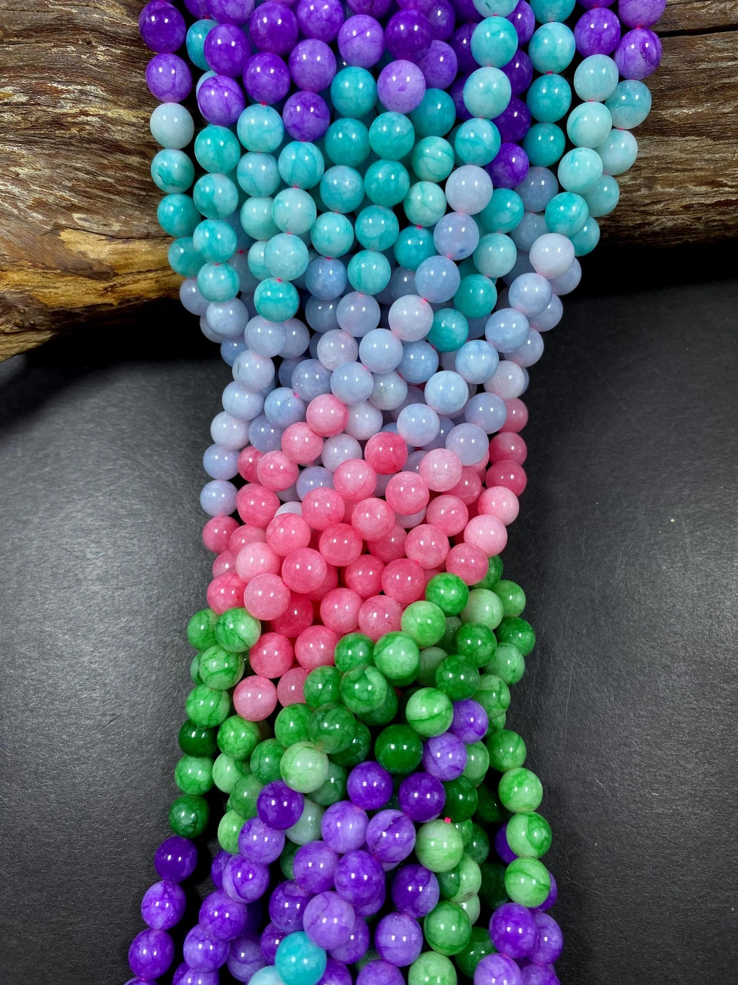 Multi-Color Jade Gemstone Bead,  Gorgeous 8mm Round shape Jade Gemstone Beads, Great Quality Full Strand 15.5"
