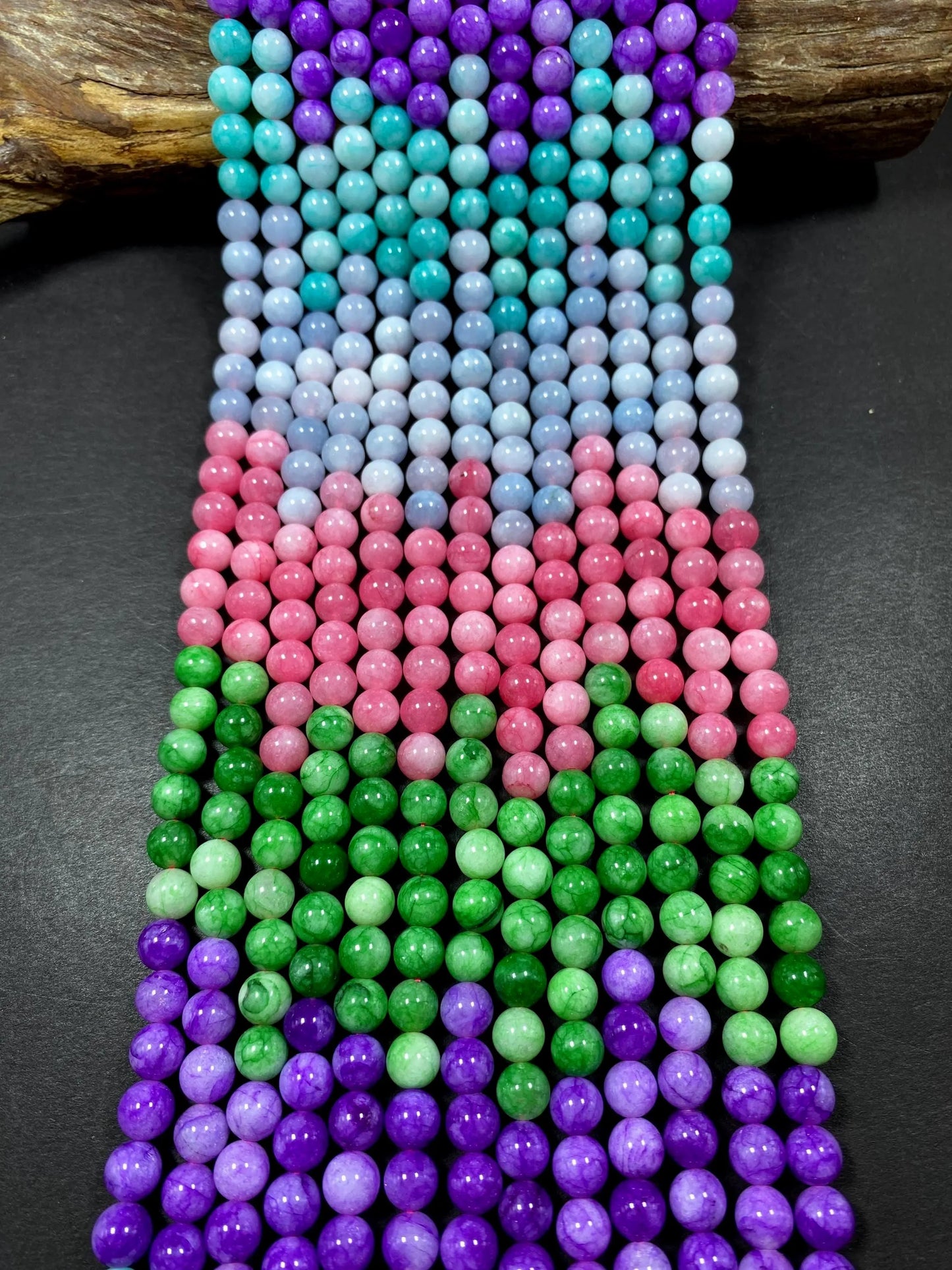 Multi-Color Jade Gemstone Bead,  Gorgeous 8mm Round shape Jade Gemstone Beads, Great Quality Full Strand 15.5"
