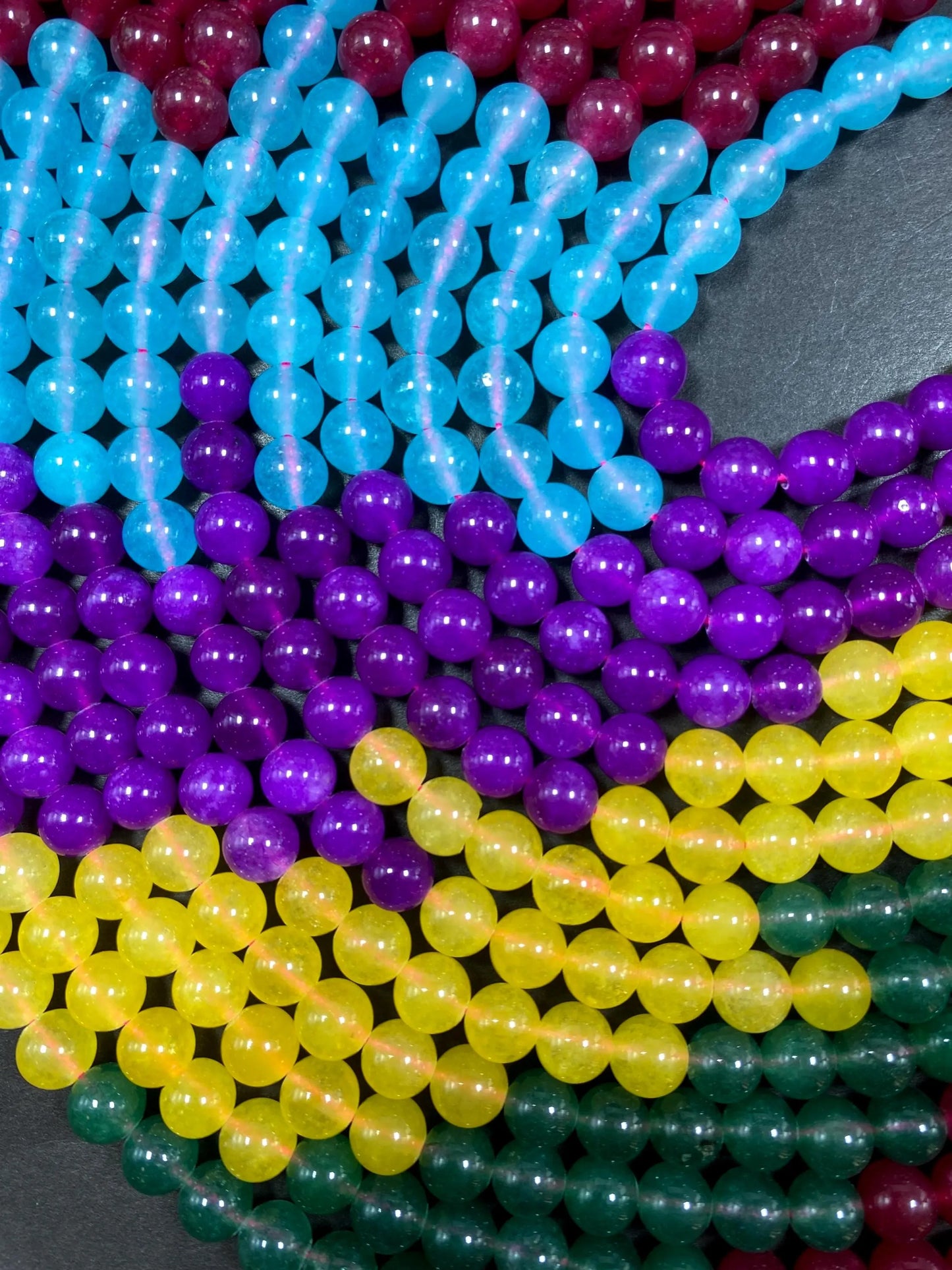 Multi-Color Jade Gemstone Bead,  Gorgeous 8mm Round shape Jade Gemstone Beads, Great Quality Full Strand 15.5"