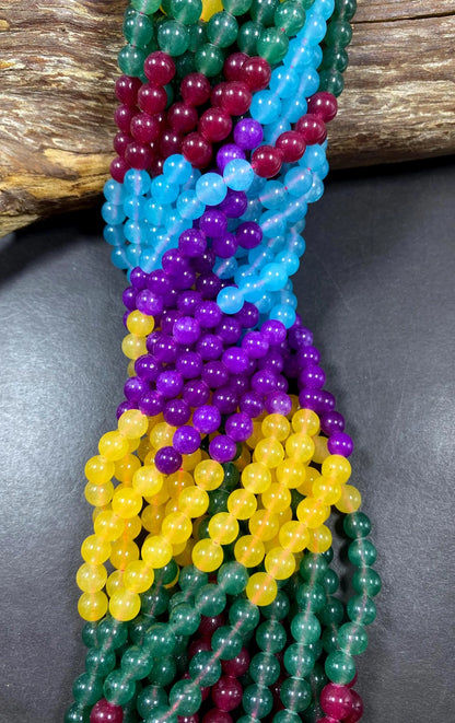 Multi-Color Jade Gemstone Bead,  Gorgeous 8mm Round shape Jade Gemstone Beads, Great Quality Full Strand 15.5"