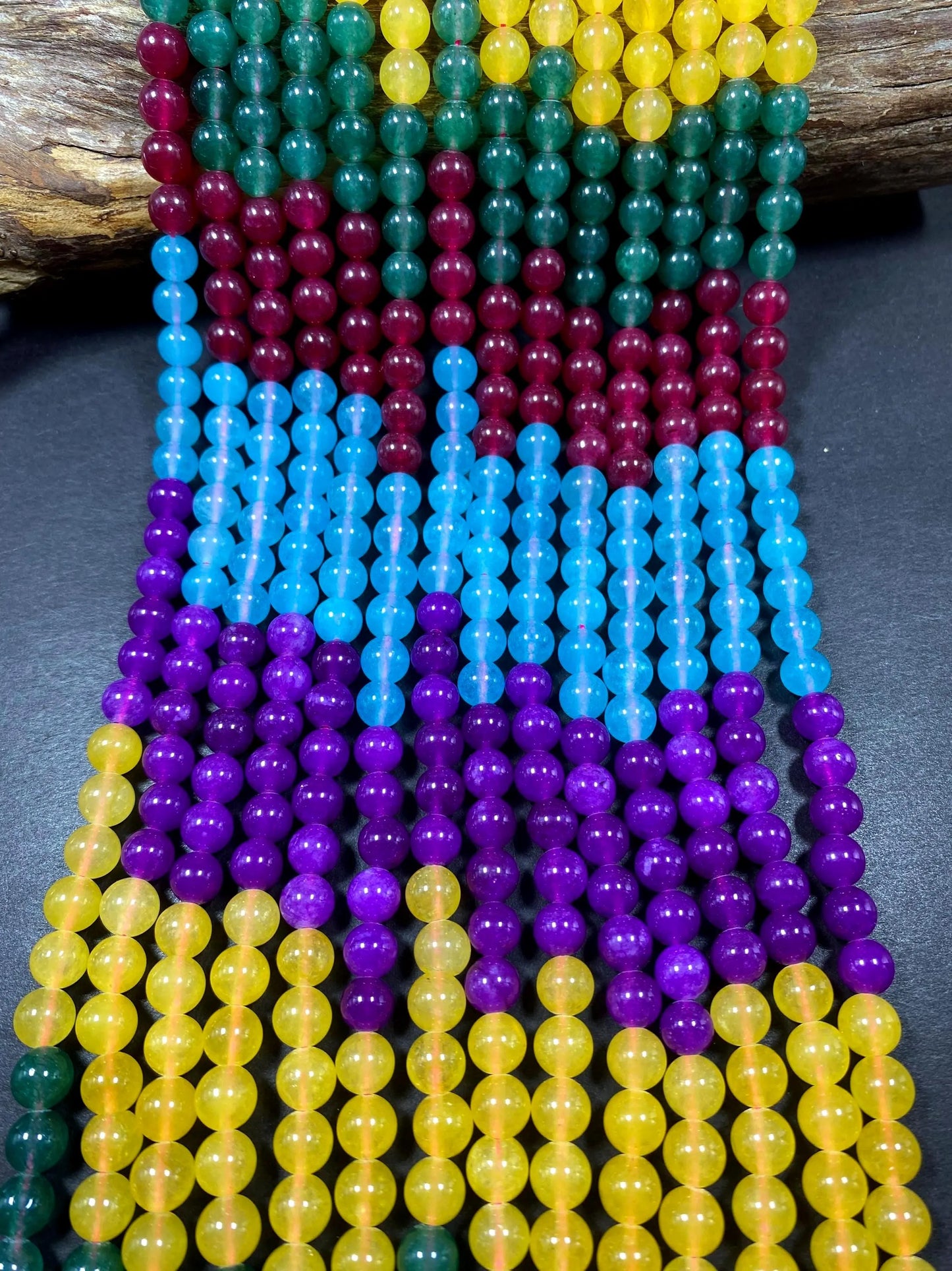 Multi-Color Jade Gemstone Bead,  Gorgeous 8mm Round shape Jade Gemstone Beads, Great Quality Full Strand 15.5"