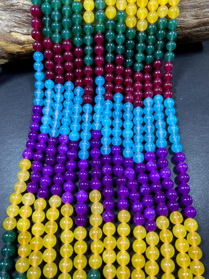 Multi-Color Jade Gemstone Bead,  Gorgeous 8mm Round shape Jade Gemstone Beads, Great Quality Full Strand 15.5"