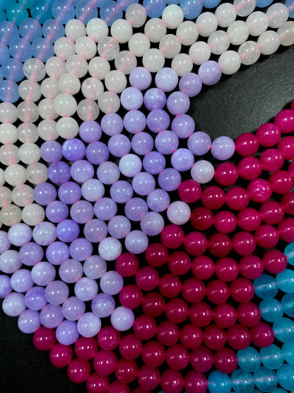 Multi-Color Jade Gemstone Bead,  Gorgeous 8mm Round Shape Jade Gemstone Beads, Great Quality Full Strand 15.5"