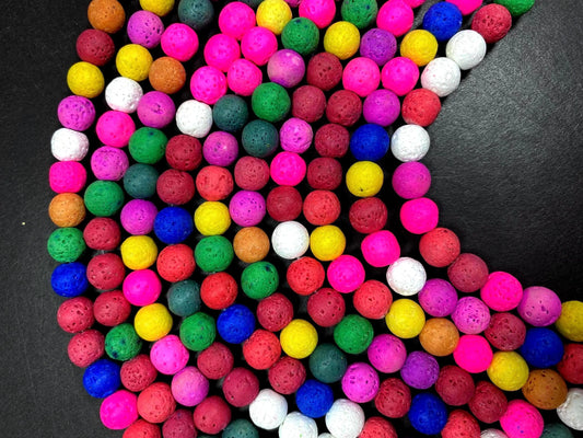 AAA Natural lava rock stone bead . 8mm 10mm round bead. Beautiful natural multi-color lava rock stone bead. Full strand 15.5”