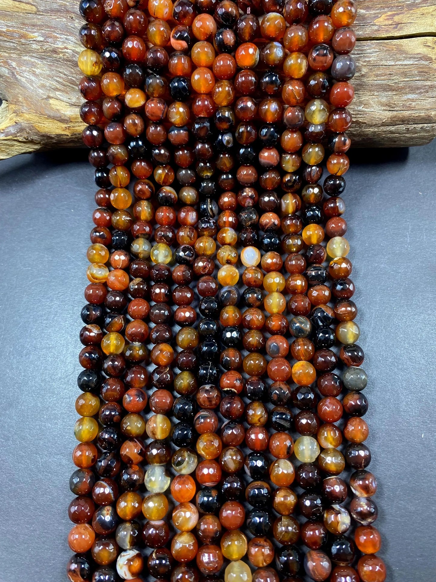 NATURAL Botswana Agate Gemstone Bead Faceted  7mm 10mm Round Beads, Beautiful Dark Brown Color Gemstone Bead Full Strand 15.5"