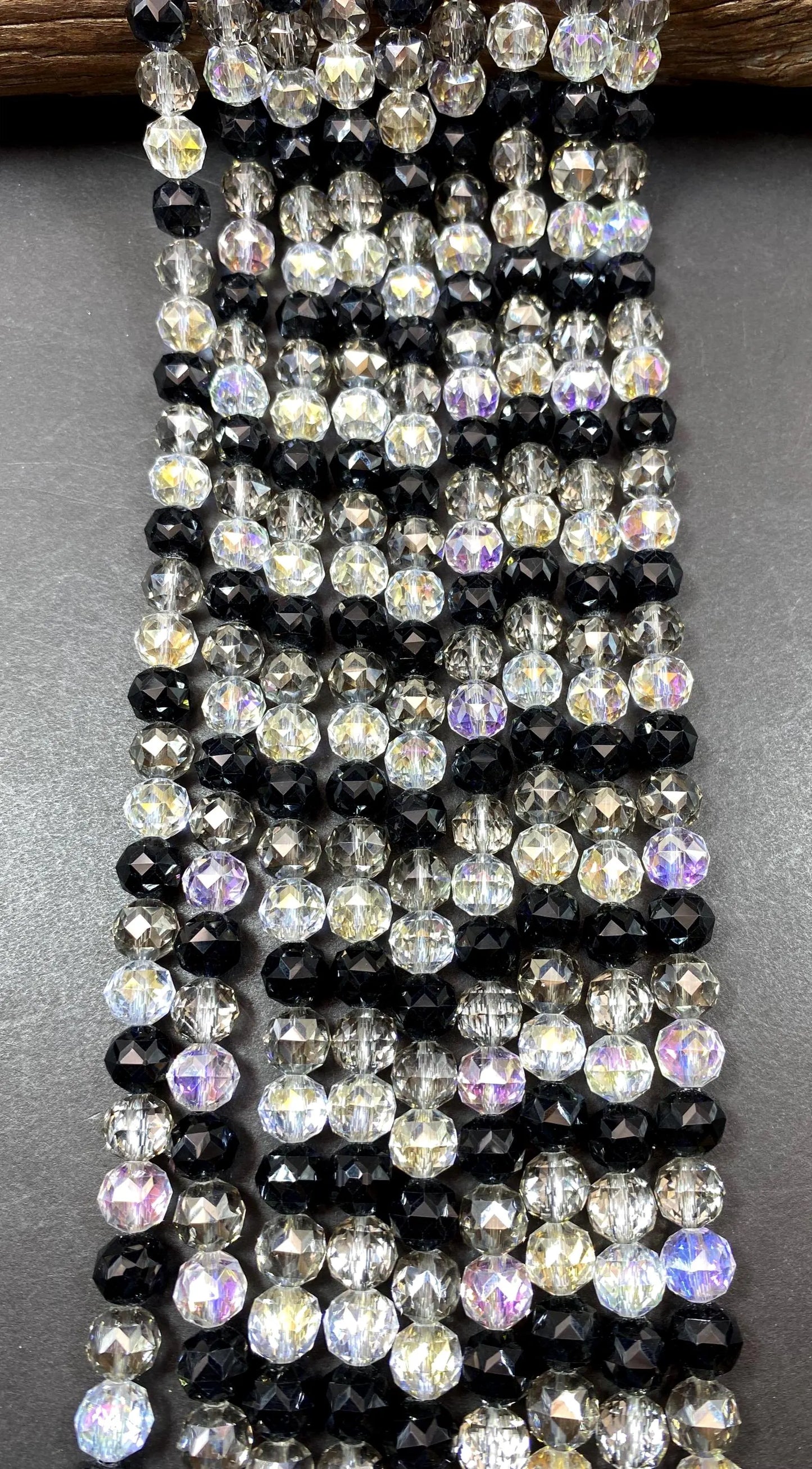 Beautiful Crystal glass bead. Faceted 10mm round shape bead. Gorgeous multicolor strand, high quality crystal bead! Full strand