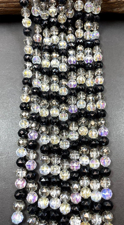 Beautiful Crystal glass bead. Faceted 10mm round shape bead. Gorgeous multicolor strand, high quality crystal bead! Full strand