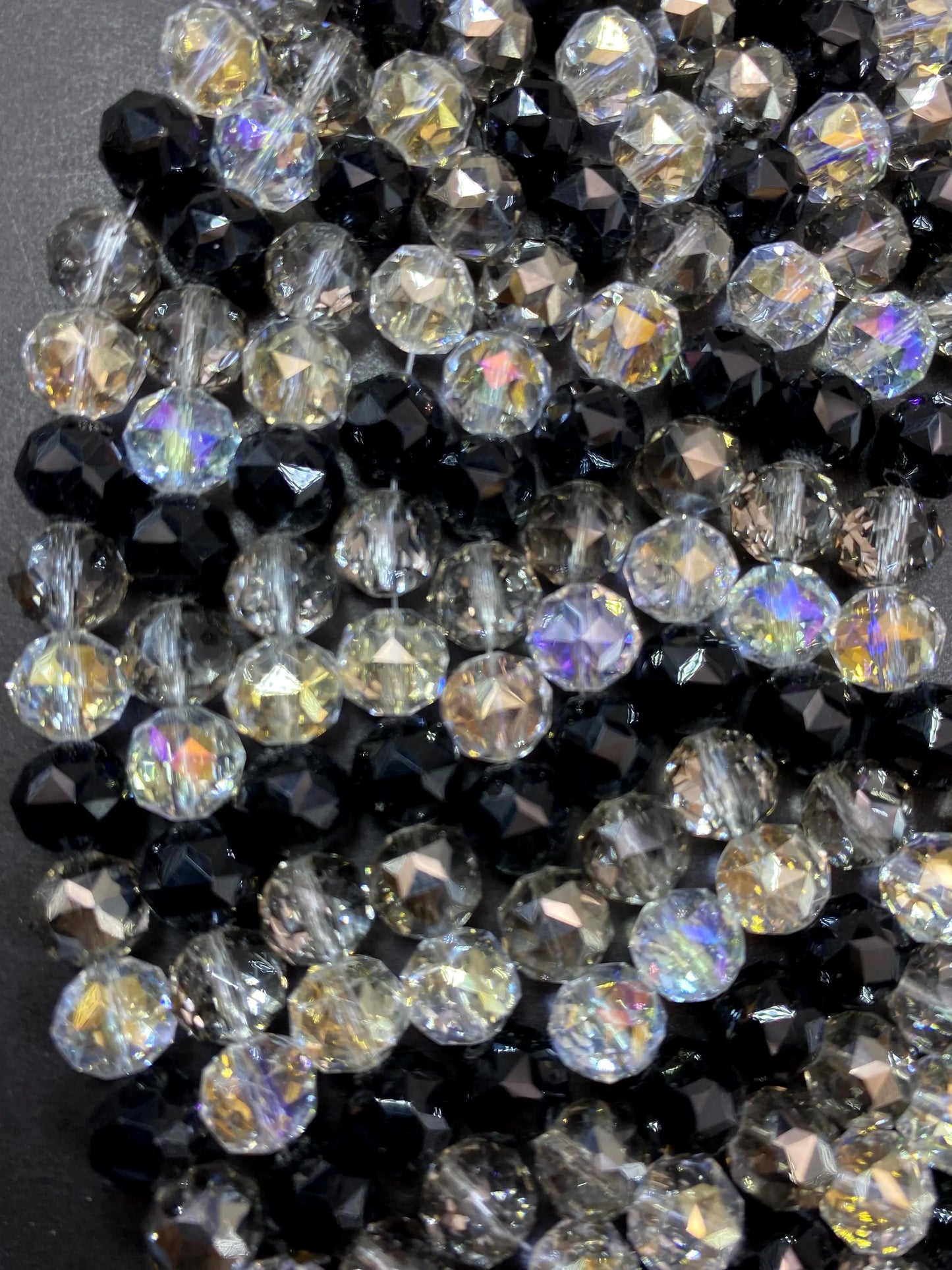 Beautiful Crystal glass bead. Faceted 10mm round shape bead. Gorgeous multicolor strand, high quality crystal bead! Full strand