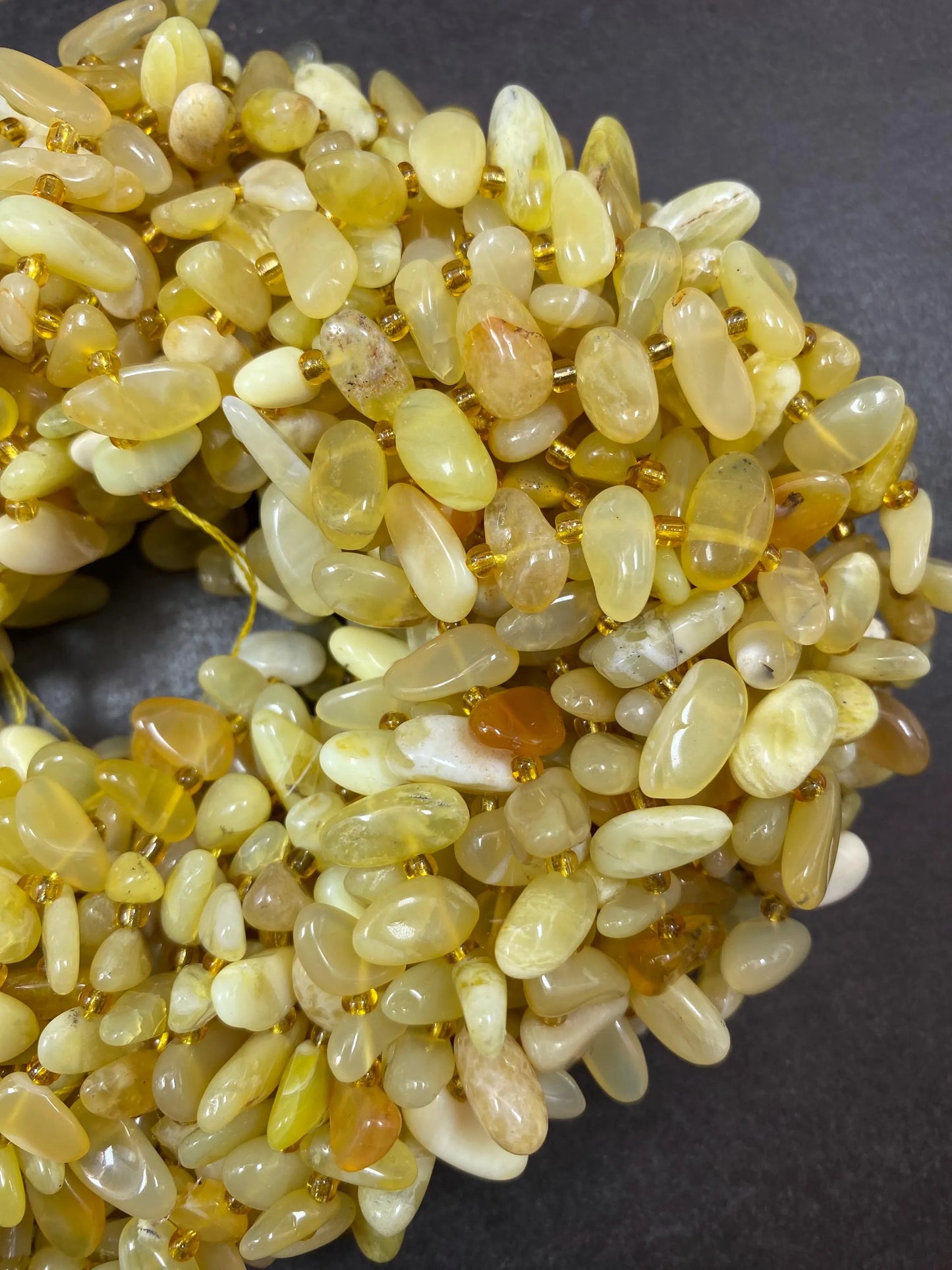 Yellow Opal Gemstone Beads Stick or Tooth Shape Beads, Beautiful Yellow Color Gemstone Beads, Full Strand 15.5"