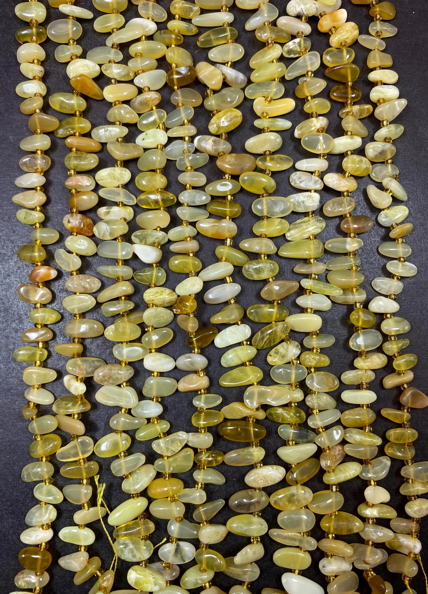 Yellow Opal Gemstone Beads Stick or Tooth Shape Beads, Beautiful Yellow Color Gemstone Beads, Full Strand 15.5"