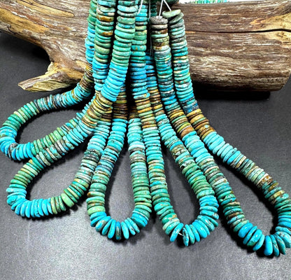 AA 100% Natural turquoise gemstone bead . Roundell Shape . gorgeous blue turquoise natural color . excellent quality . full strand 15.5”