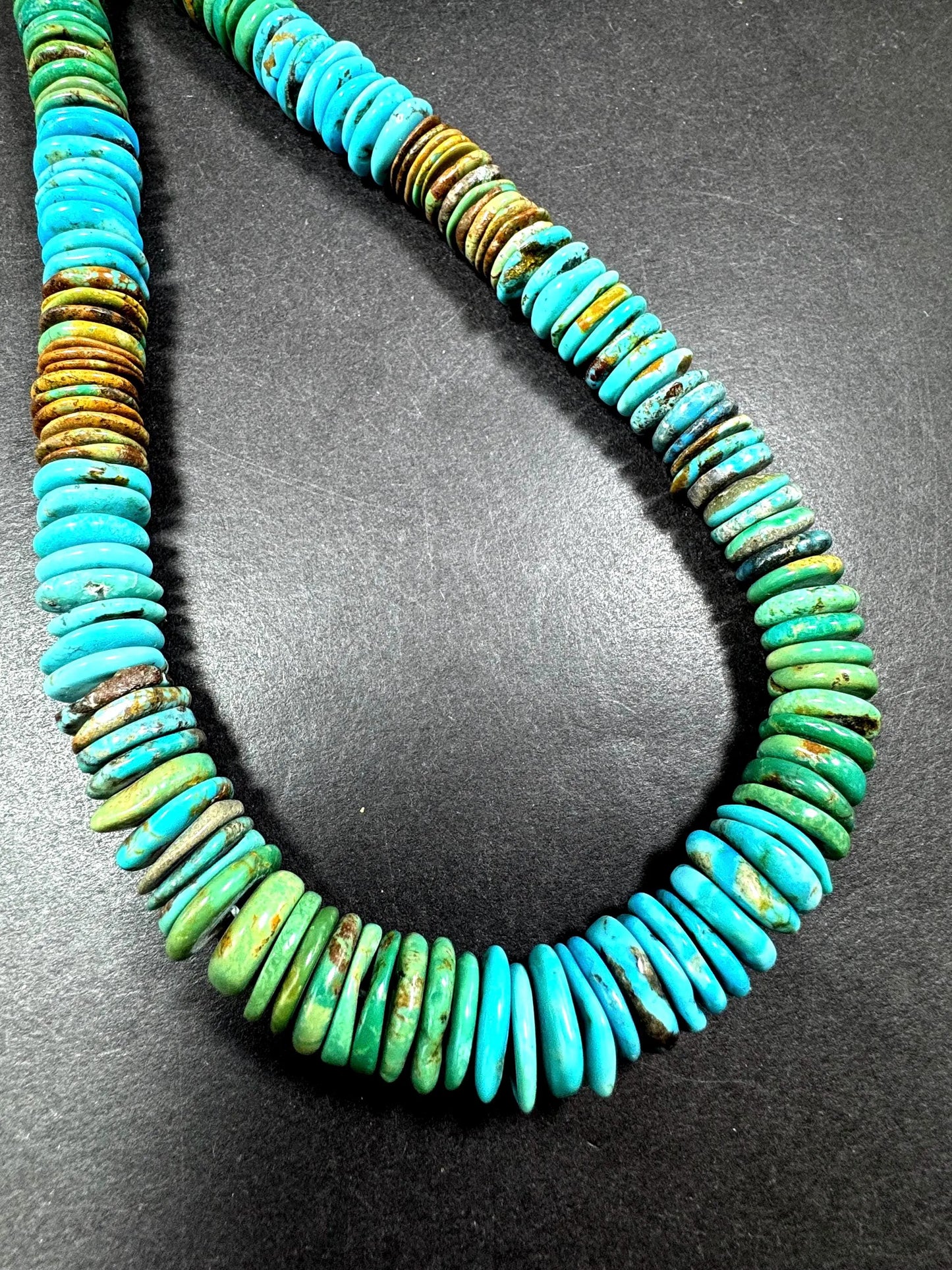 AA 100% Natural turquoise gemstone bead . Roundell Shape . gorgeous blue turquoise natural color . excellent quality . full strand 15.5”