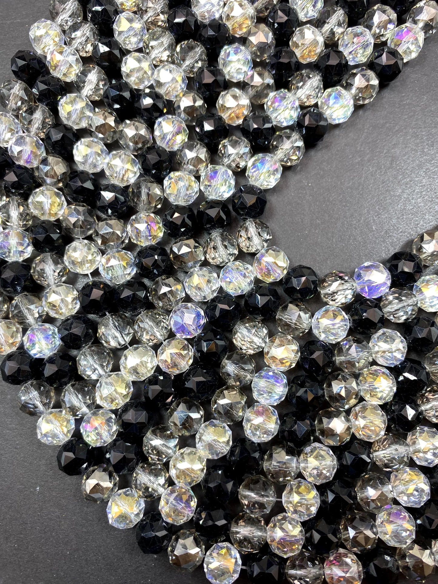 Beautiful Crystal glass bead. Faceted 10mm round shape bead. Gorgeous multicolor strand, high quality crystal bead! Full strand