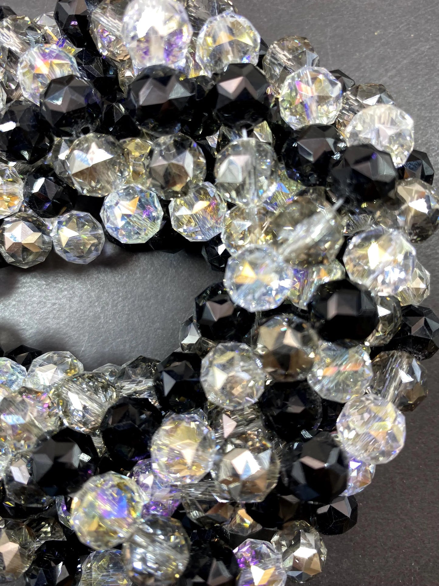 Beautiful Crystal glass bead. Faceted 10mm round shape bead. Gorgeous multicolor strand, high quality crystal bead! Full strand