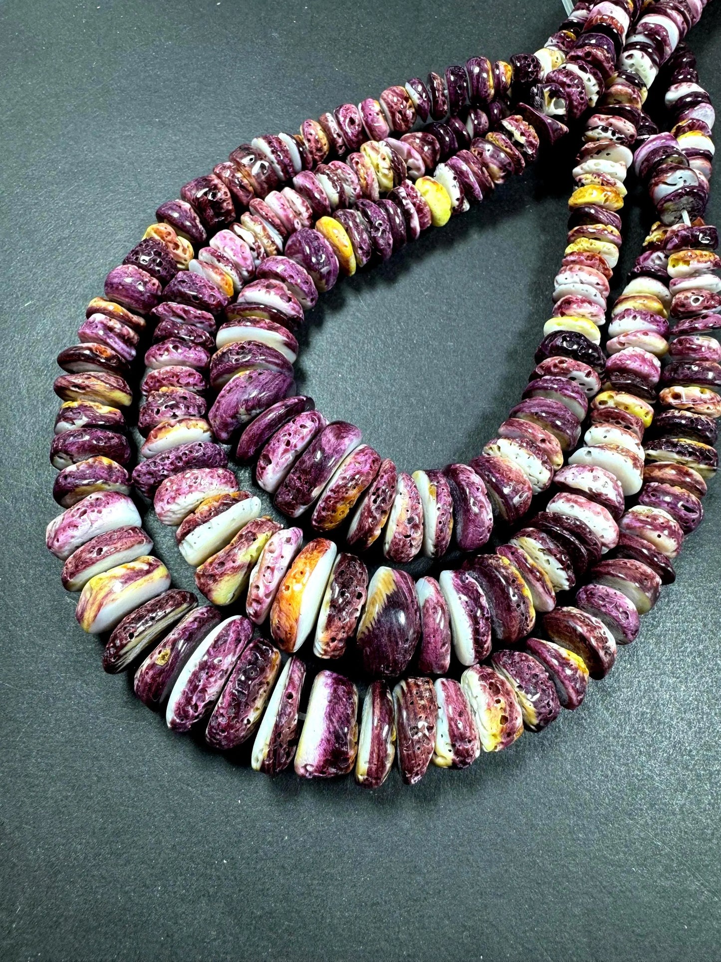 AAA natural spiny oyster shell bead . great quality . beautiful natural dark purple color. not treated .excellent quality spiny shell beads