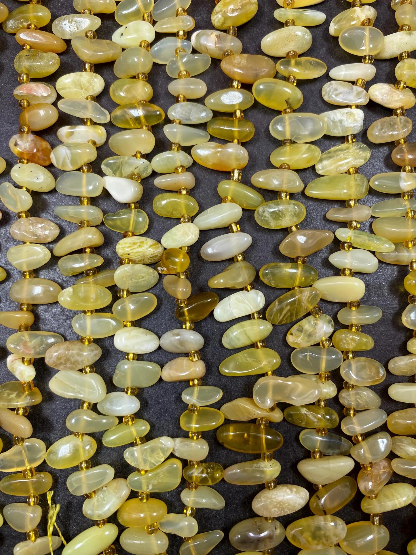 Yellow Opal Gemstone Beads Stick or Tooth Shape Beads, Beautiful Yellow Color Gemstone Beads, Full Strand 15.5"