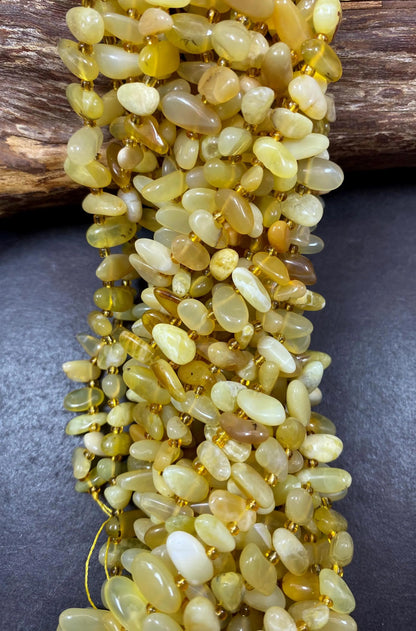 Yellow Opal Gemstone Beads Stick or Tooth Shape Beads, Beautiful Yellow Color Gemstone Beads, Full Strand 15.5"
