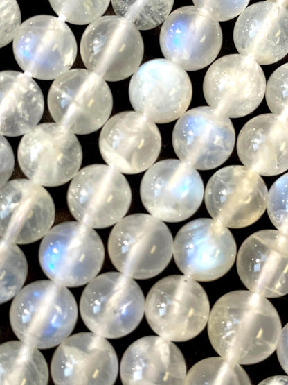 AAA Natural blue flash moonstone bead. 4mm 6mm 8mm 10mm round bead . Beautiful natural blue flash super clear moonstone Real nice quality