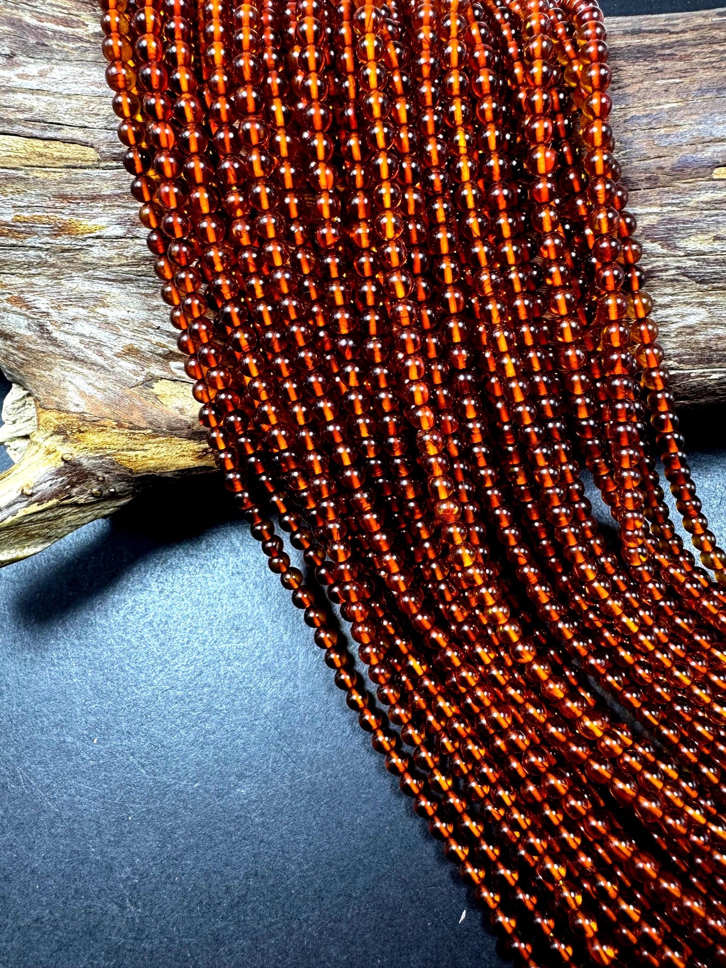 Natural 100% Baltic Gold bead . smooth round beads. 4mm . golden brown Natural color ! full strand 15.5