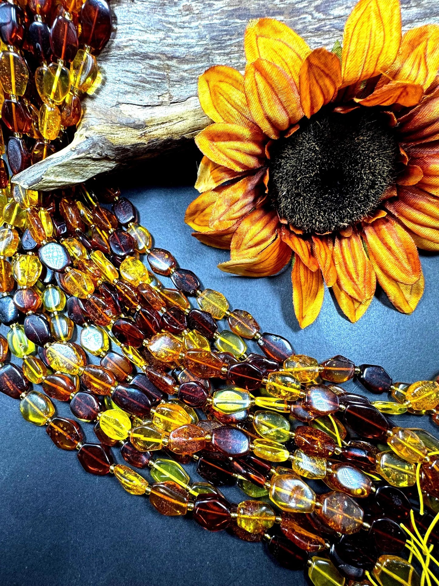 Natural 100% Baltic Gold bead . Oval shape  .golden brown Natural color ! full strand 15.5