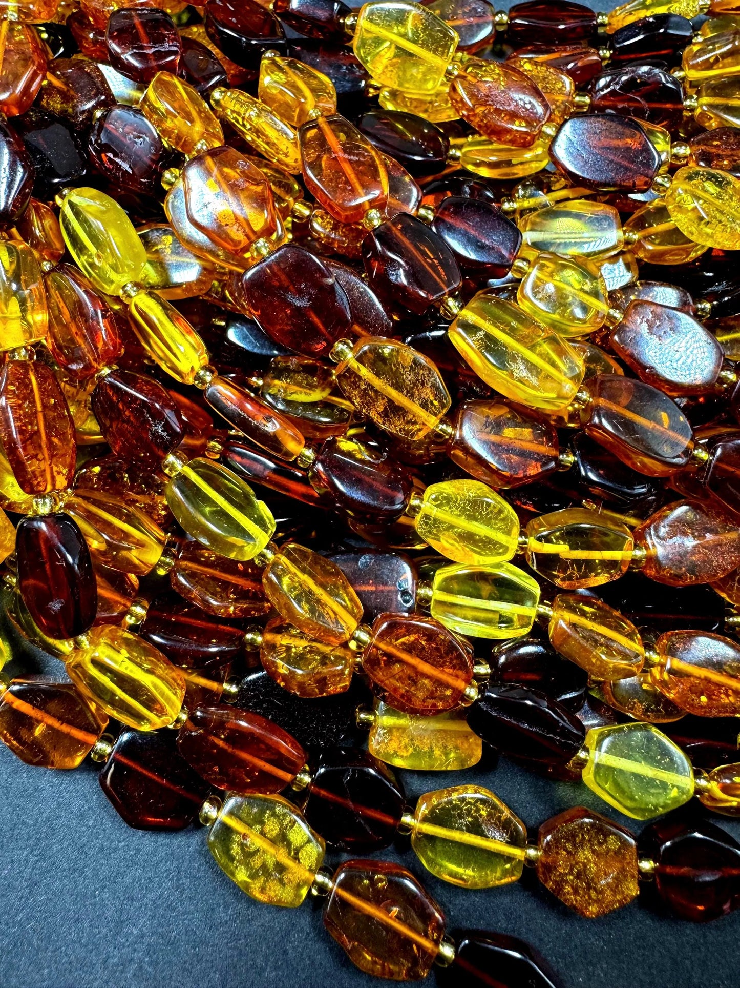 Natural 100% Baltic Gold bead . Oval shape  .golden brown Natural color ! full strand 15.5