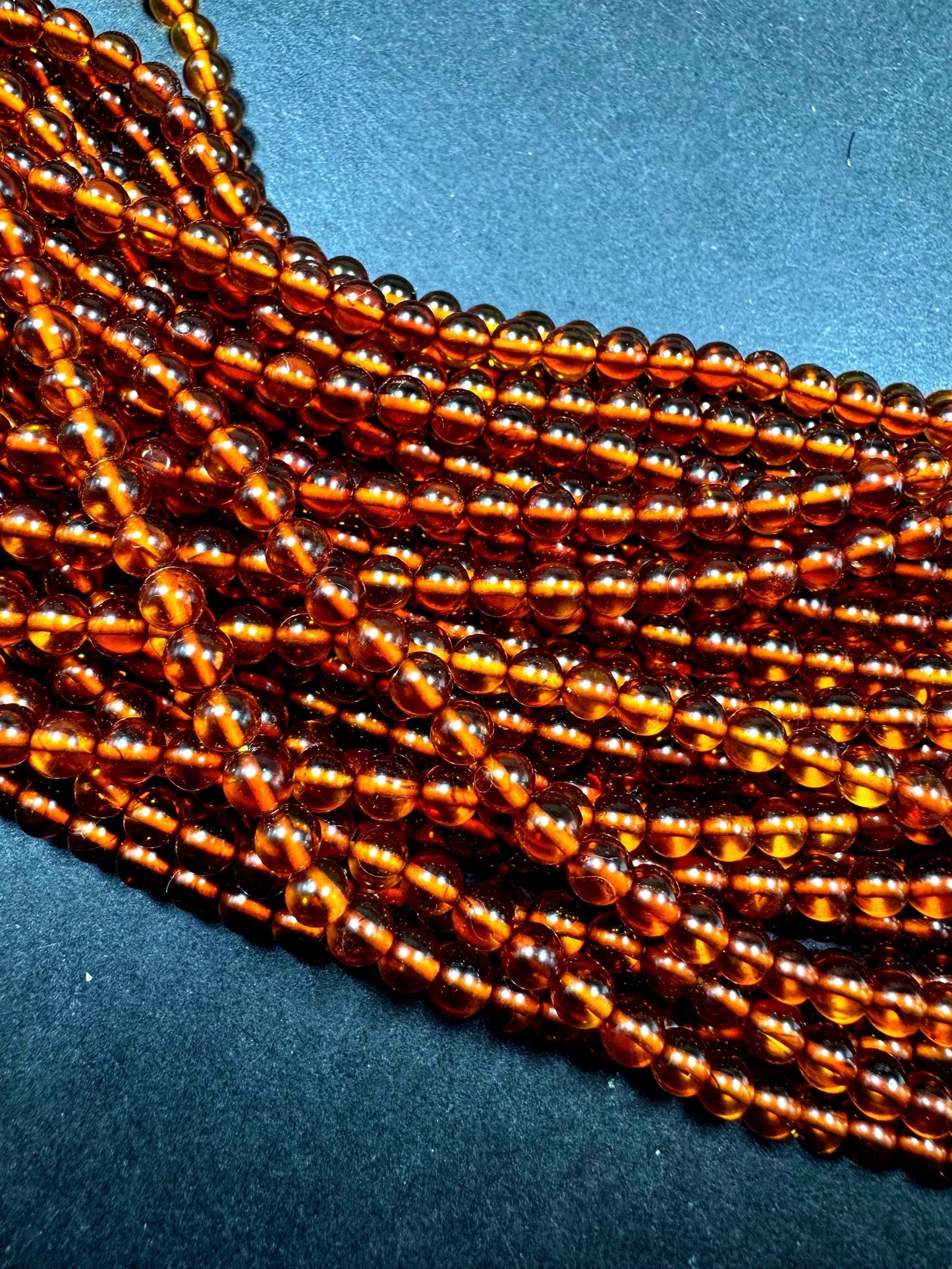 Natural 100% Baltic Gold bead . smooth round beads. 4mm . golden brown Natural color ! full strand 15.5