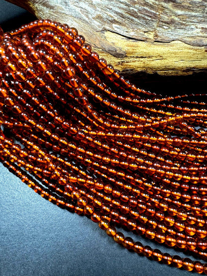 Natural 100% Baltic Gold bead . smooth round beads. 4mm . golden brown Natural color ! full strand 15.5