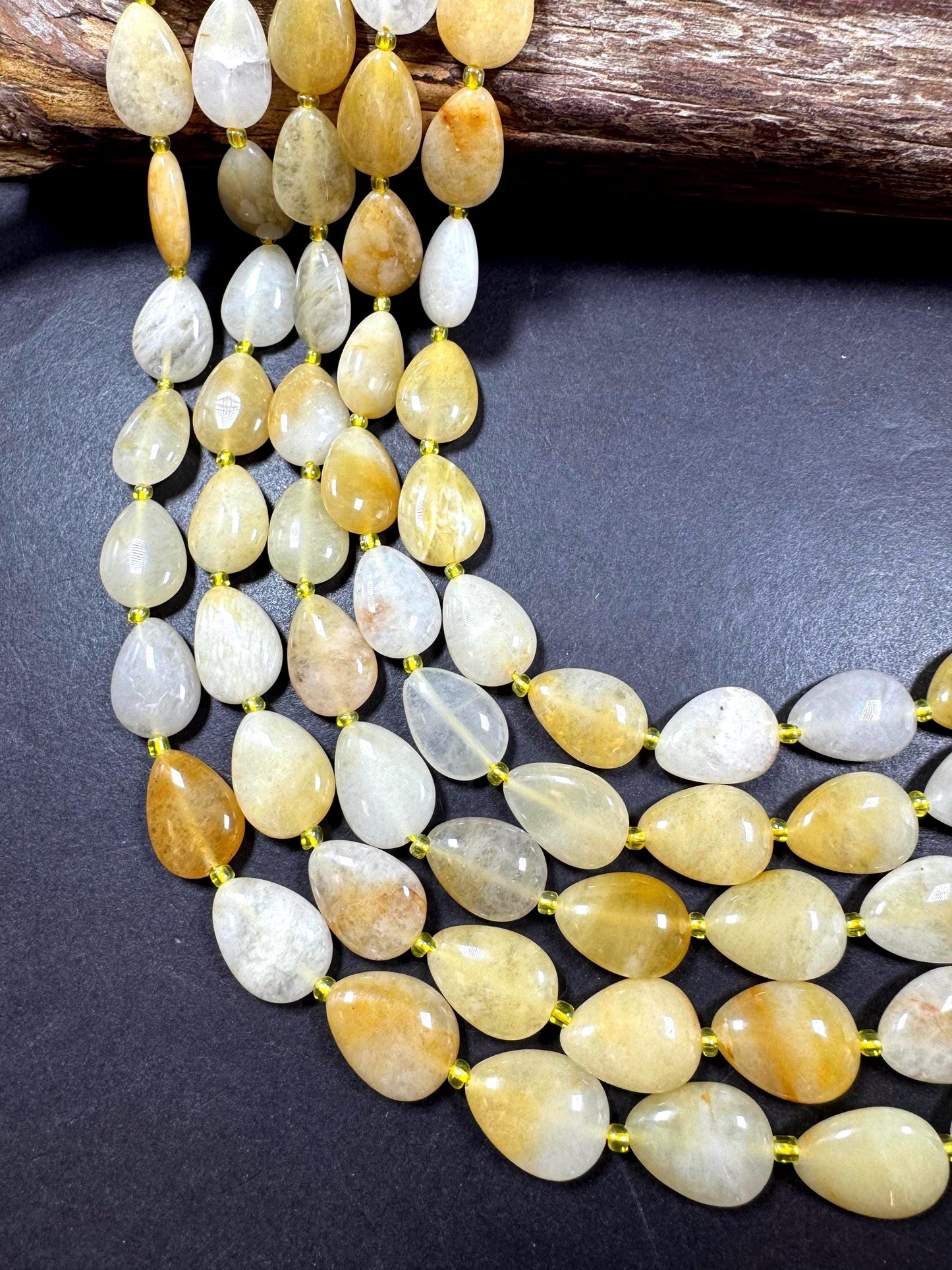 Natural Aventurine gemstone bead. Gorgeous Natural Yellow Aventurine gemstone bead. excellent quality. full strand 15.5