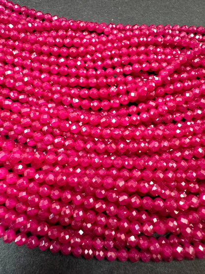 Natural Red Ruby AAA Grade. 2mm Faceted Round Shape. Excellent Quality. Natural Red Ruby Gemstone Bead. Full Strand 15.5”