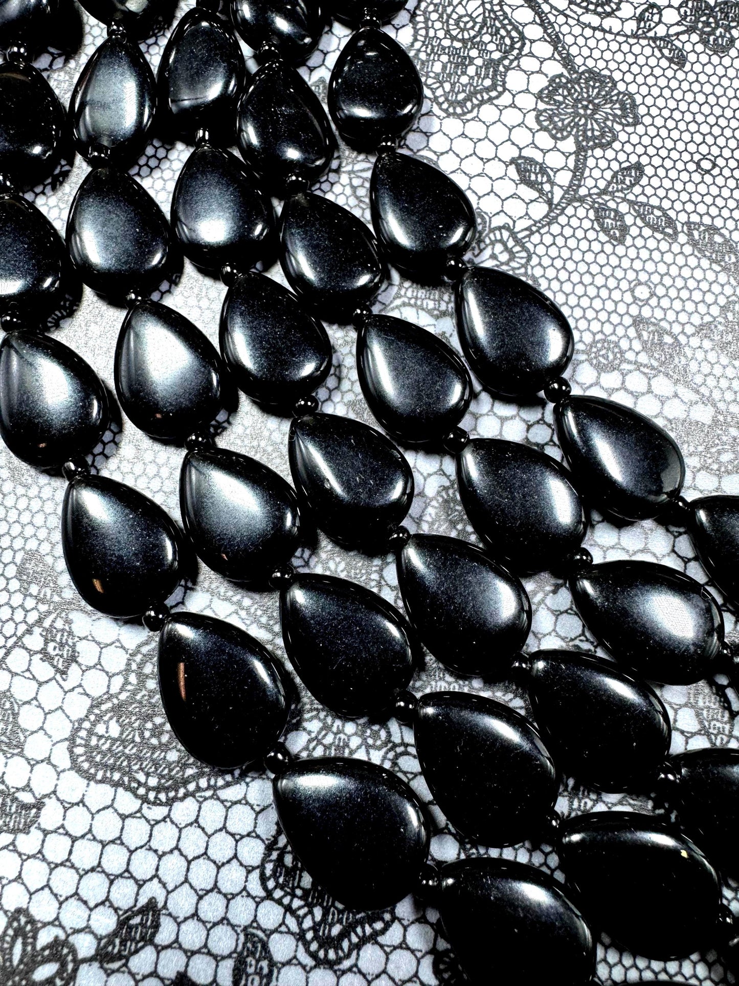 Natural Black Onyx Gemstone Bead. Gorgeous Natural black gemstone bead. Excellent quality. Full strand 15.5