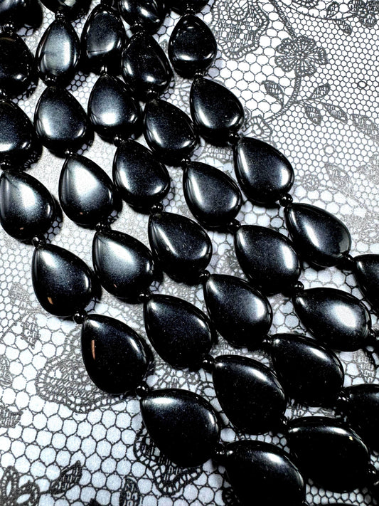 Natural Black Onyx Gemstone Bead. Gorgeous Natural black gemstone bead. Excellent quality. Full strand 15.5