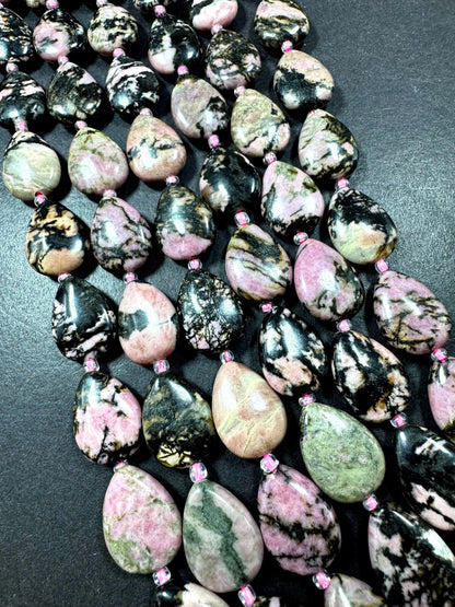 Natural Rhodonite gemstone bead. Gorgeous Natural black pink gemstone bead. Excellent quality. Full strand 15.5