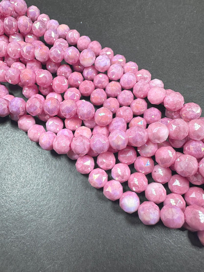 Beautiful Crystal glass bead. Faceted round shape bead. Gorgeous blush pink color, High quality crystal bead! Full strand 15.5