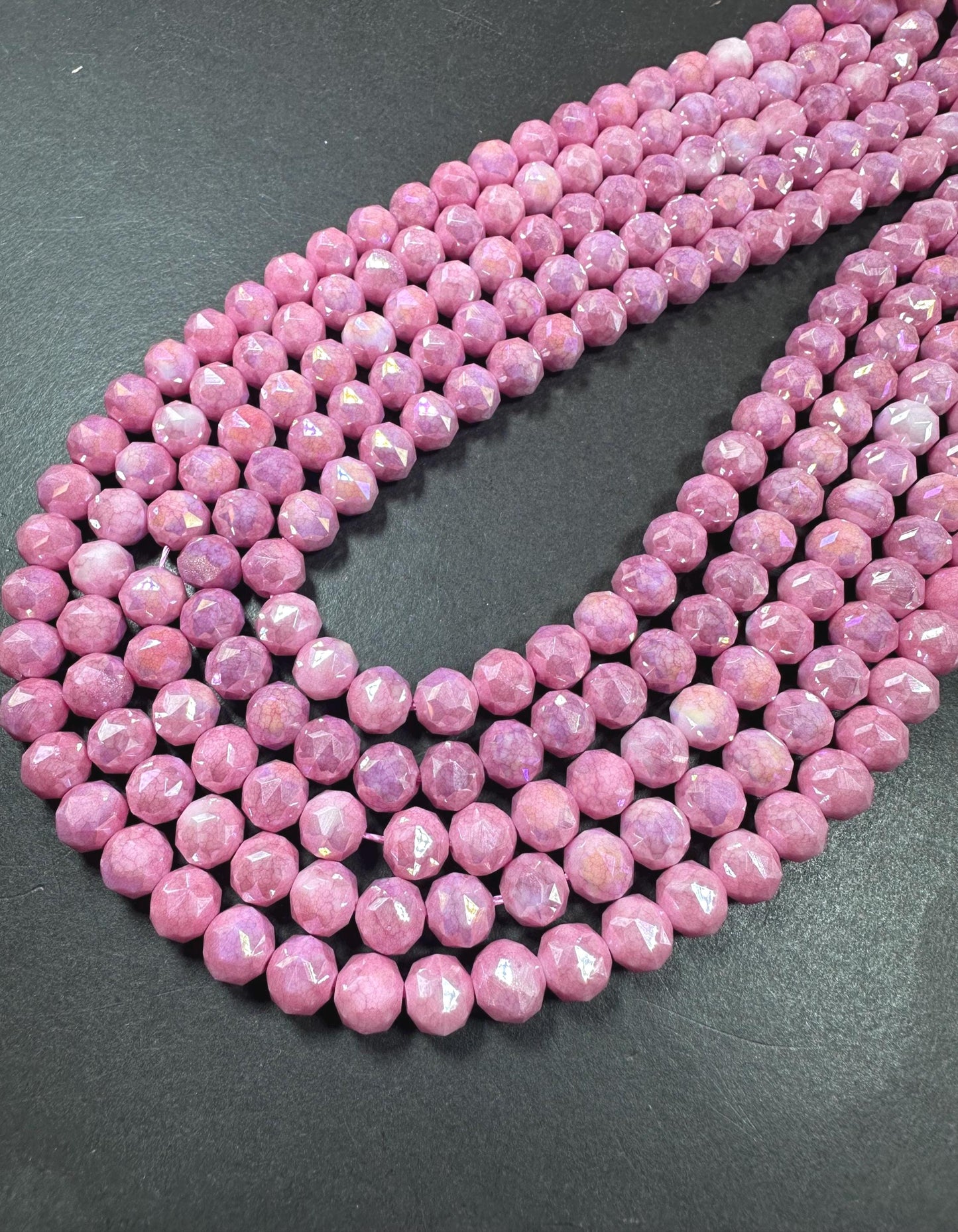 Beautiful Crystal glass bead. Faceted round shape bead. Gorgeous blush pink color, High quality crystal bead! Full strand 15.5