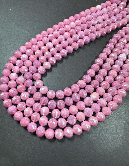 Beautiful Crystal glass bead. Faceted round shape bead. Gorgeous blush pink color, High quality crystal bead! Full strand 15.5