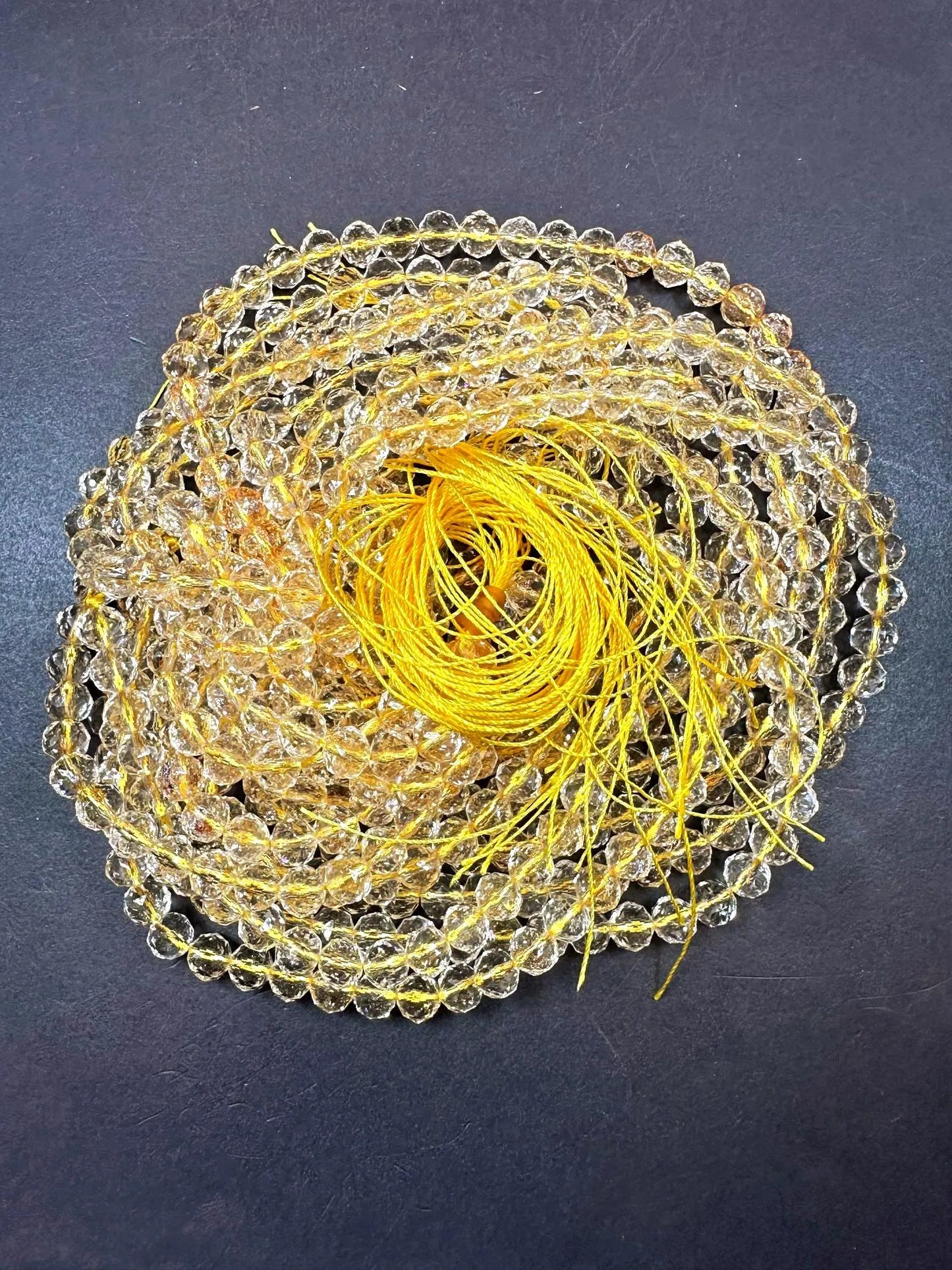 Beautiful Clear Yellow Chinese Crystal Glass Bead Faceted 6MM 8MM 10MM Round Bead, High Quality Full Strand 15.5"