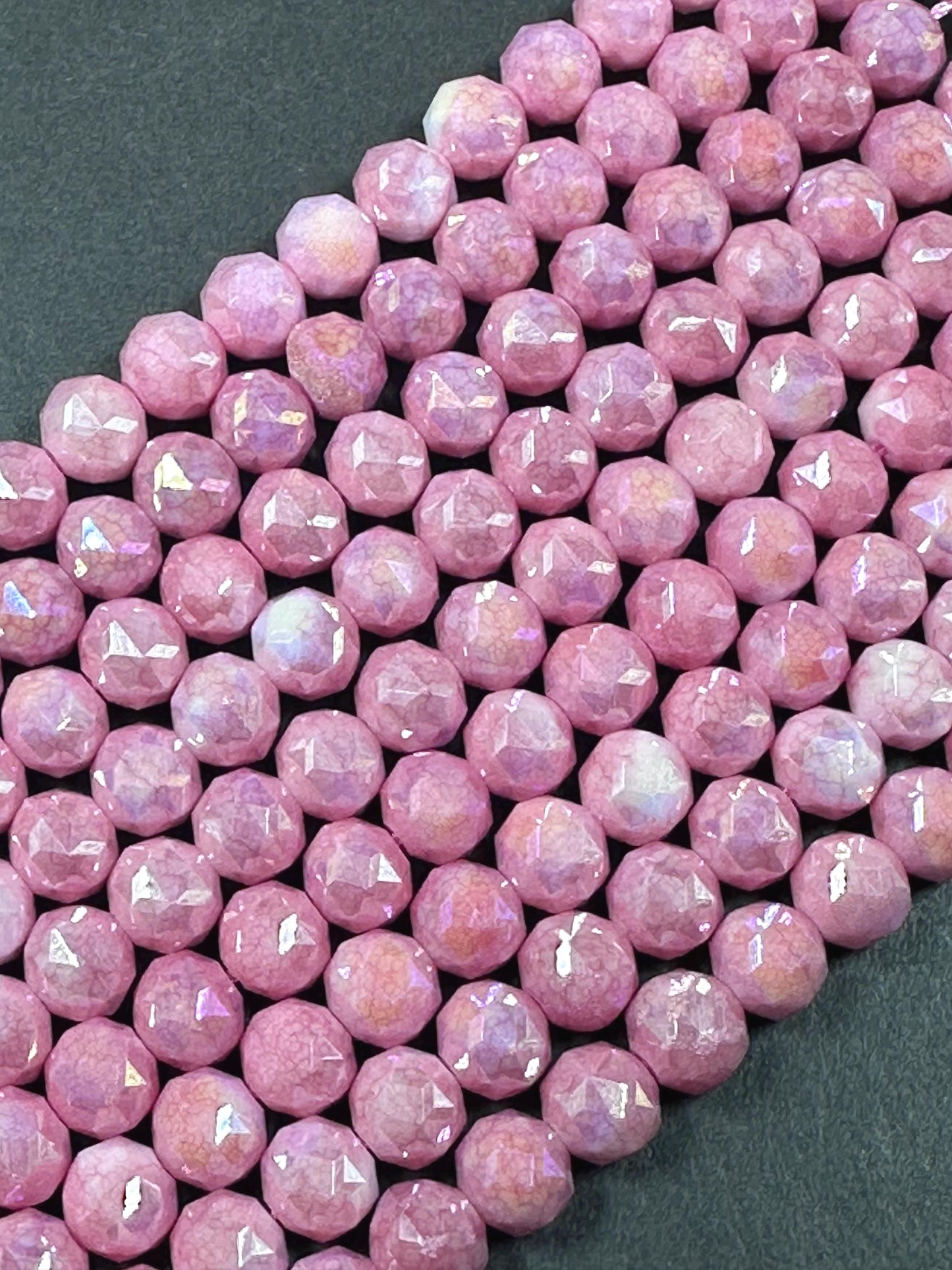 Beautiful Crystal glass bead. Faceted round shape bead. Gorgeous blush pink color, High quality crystal bead! Full strand 15.5