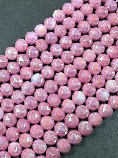 Beautiful Crystal glass bead. Faceted round shape bead. Gorgeous blush pink color, High quality crystal bead! Full strand 15.5