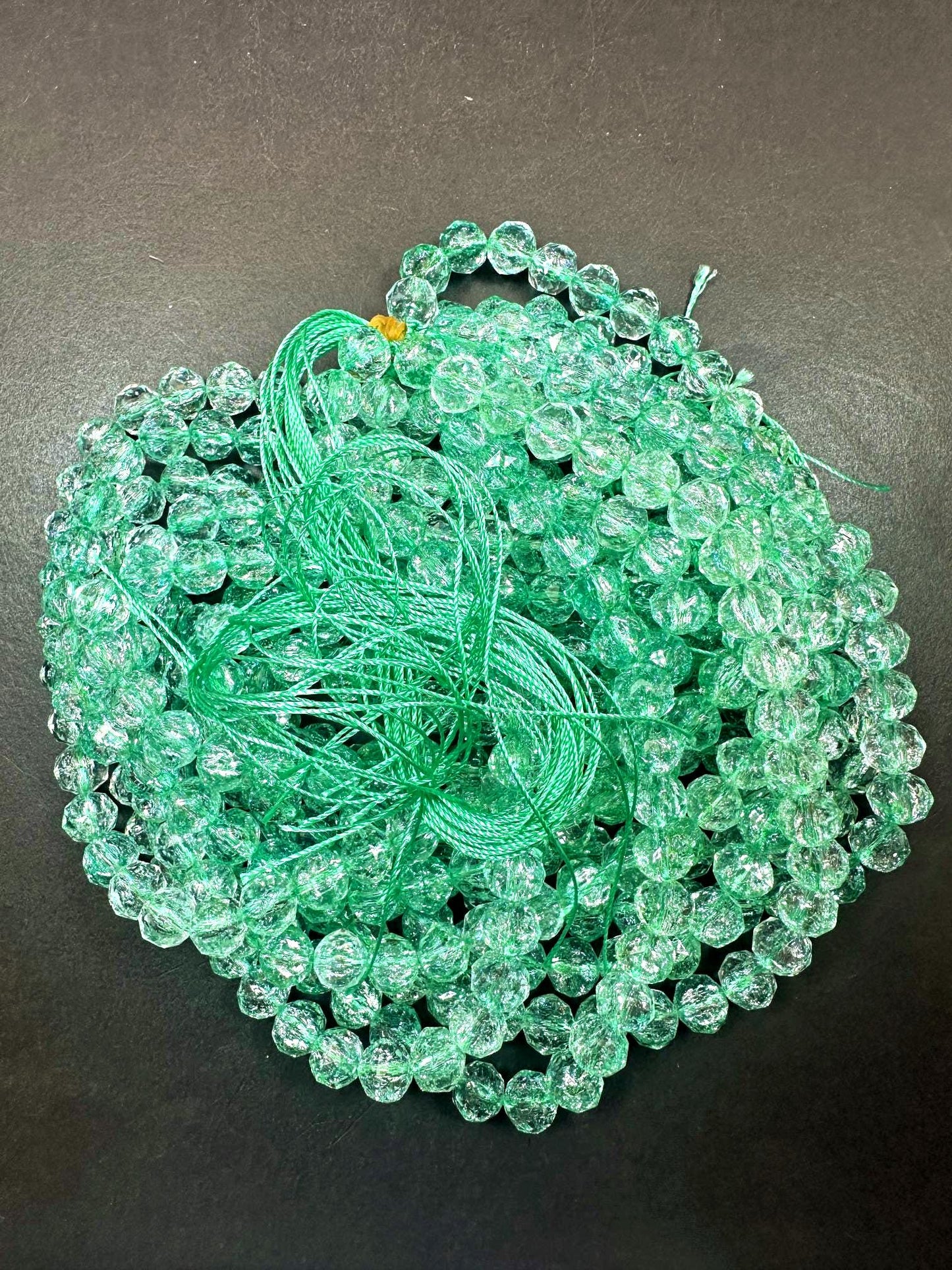 Beautiful Crackle Crystal glass bead. Faceted round shape bead. Gorgeous light green color, High quality crystal bead! Full strand 15.5