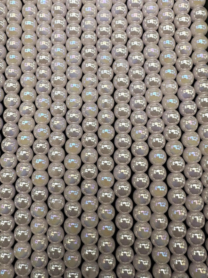 Beautiful Light Pink Crystal Glass Pearl Bead. Round shape bead. Gorgeous high quality crystal bead! Full strand 15.5"