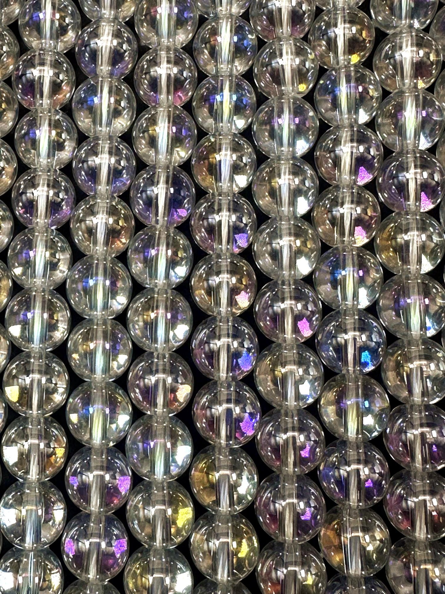 Beautiful Crystal Glass Pearl Bead. Round shape bead. Gorgeous clear high quality crystal bead! Full strand 15.5"