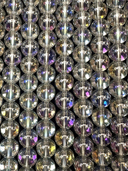 Beautiful Crystal Glass Pearl Bead. Round shape bead. Gorgeous clear high quality crystal bead! Full strand 15.5"