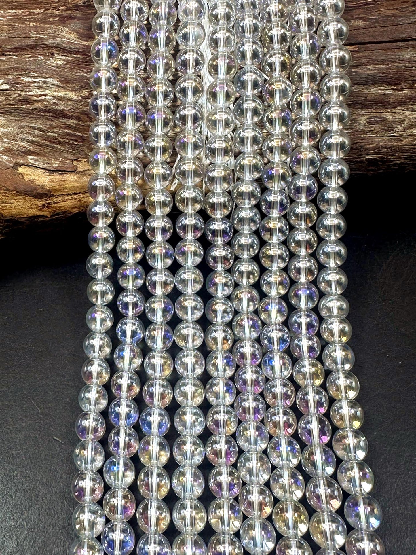 Beautiful Crystal Glass Pearl Bead. Round shape bead. Gorgeous clear high quality crystal bead! Full strand 15.5"